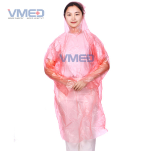  Disposable Pink PE Rain Coat