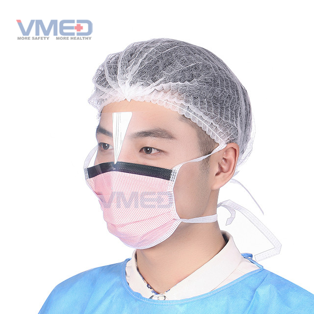 Disposable SPP Nonwoven Face Mask With Antifog Plastic Eye Shield